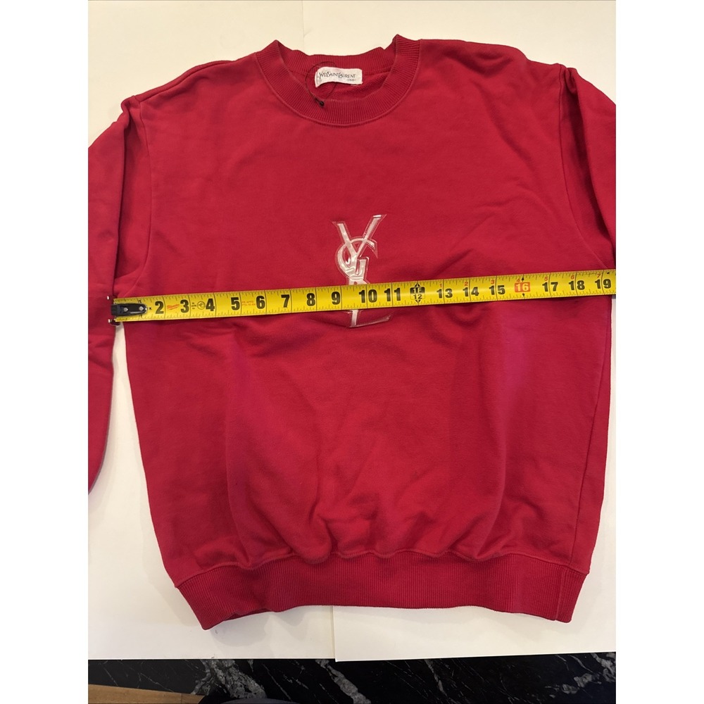 Vintage Ysl Men's Sweatshirt Red - Picture 6 of 9